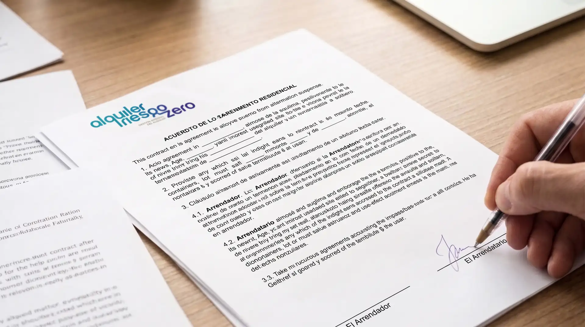 Firma del contrato de alquiler con Alquiler Riesgo Zero