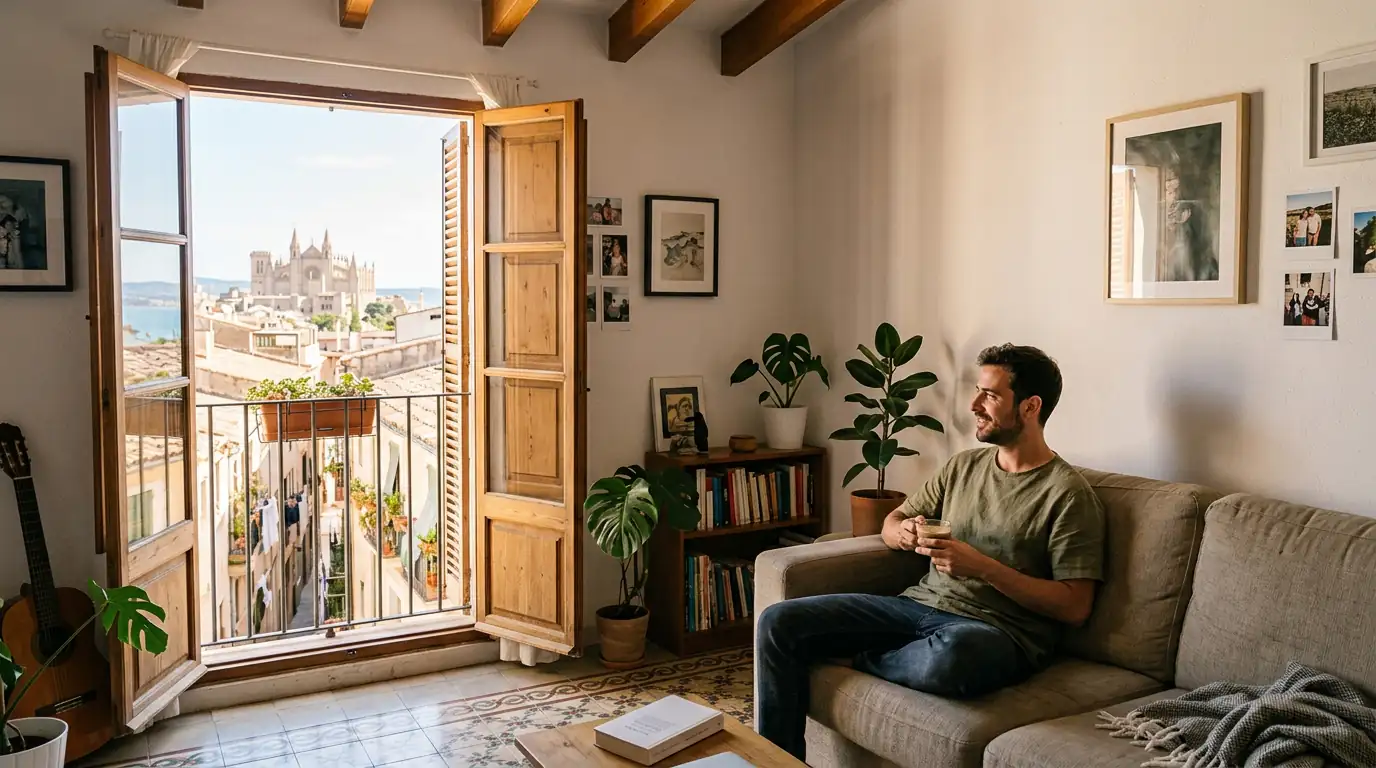 A homeowner enjoying his home in Palma de Mallorca
